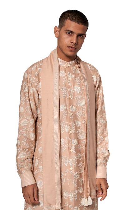 Amaare Beige Cotton Silk Embroidered Kurta Set Online at Aza Fashions Amaare_Beige Cotton Silk Embroidered Kurta Set _Online_at_Aza_Fashions