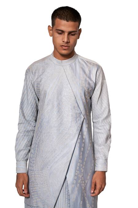 Amaare Blue Cotton Silk Embroidered Layered Kurta Set Online at Aza Fashions Amaare_Blue Cotton Silk Embroidered Layered Kurta Set _Online_at_Aza_Fashions