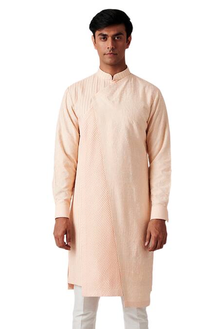 Buy Amaare Peach Wool Blend Embroidered Kurta And Pant Set Online at Aza Fashions Buy_Amaare_Peach Wool Blend Embroidered Kurta And Pant Set _Online_at_Aza_Fashions