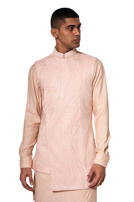 Amaare Peach Raw , Cotton Embroidered Bundi And Kurta Set Online at Aza Fashions Amaare_Peach Raw , Cotton Embroidered Bundi And Kurta Set _Online_at_Aza_Fashions