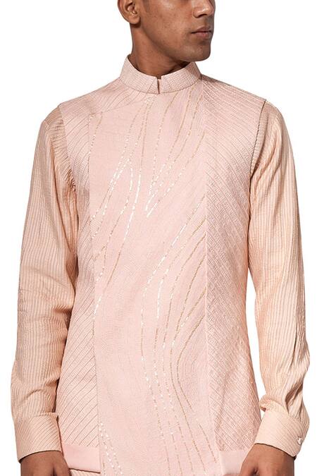 Buy Amaare Peach Raw , Cotton Embroidered Bundi And Kurta Set Online at Aza Fashions Buy_Amaare_Peach Raw , Cotton Embroidered Bundi And Kurta Set _Online_at_Aza_Fashions