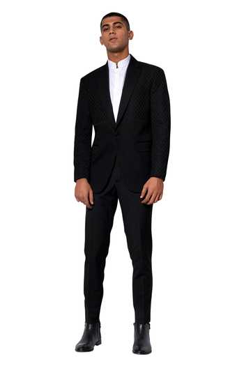 Shop Amaare Black Wool Blend Embroidered Tuxedo And Pant Set at Aza Fashions Shop_Amaare_Black Wool Blend Embroidered Tuxedo And Pant Set _at_Aza_Fashions