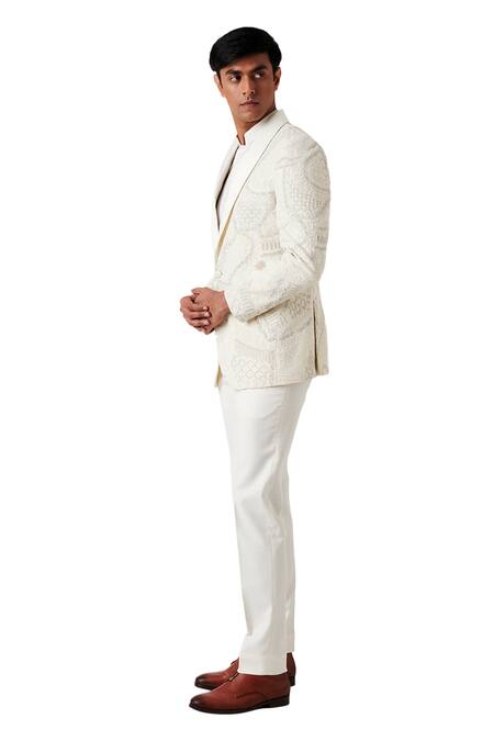 Amaare White Wool Blend Embroidered Tuxedo And Pant Set Online at Aza Fashions Amaare_White Wool Blend Embroidered Tuxedo And Pant Set _Online_at_Aza_Fashions