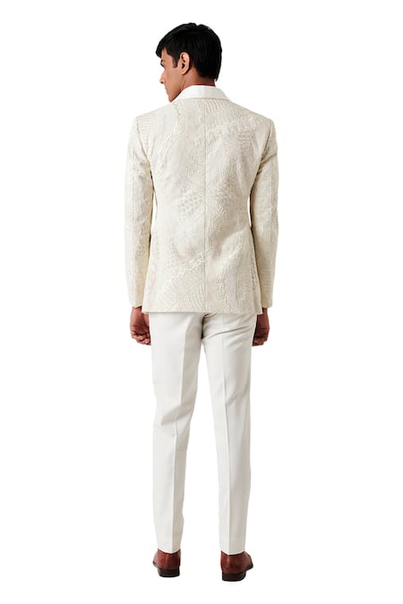 Shop Amaare White Wool Blend Embroidered Tuxedo And Pant Set at Aza Fashions Shop_Amaare_White Wool Blend Embroidered Tuxedo And Pant Set _at_Aza_Fashions