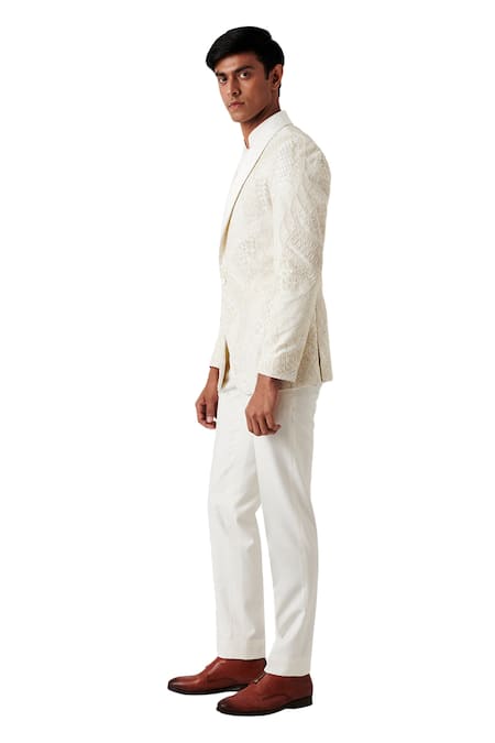 Amaare White Wool Blend Embroidered Tuxedo And Pant Set Online at Aza Fashions Amaare_White Wool Blend Embroidered Tuxedo And Pant Set _Online_at_Aza_Fashions