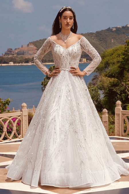 Burgundy ball gown prom dresses long sleeve lace appliqué elegant prom –  inspirationalbridal