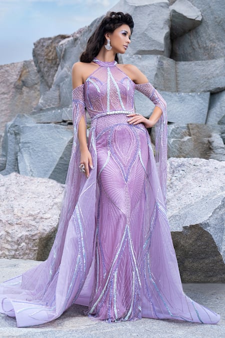 Amit GT Aurora Chrystalis Gown With Train 