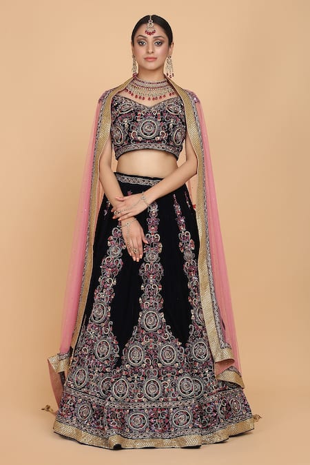 Buy Blue Georgette with Thread Sequence work Bridal Lehenga Choli collection