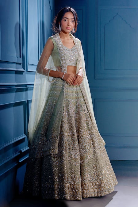 Angad Singh Embroidered Cape & Lehenga Set 