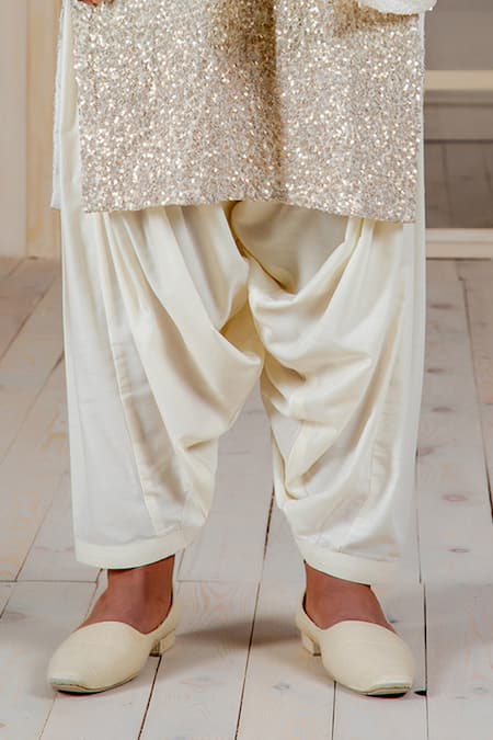 Buy Siddartha Tytler Beige Kurta Georgette Pants Mushroom Silk Embroidered And Dhoti Set Online at Aza Fashions Buy_Siddartha Tytler_Beige Kurta Georgette Pants Mushroom Silk Embroidered And Dhoti Set _Online_at_Aza_Fashions