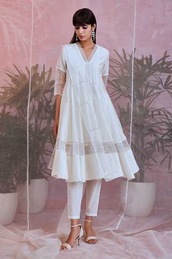 Charkhee Placement Embroidered Anarkali Set 