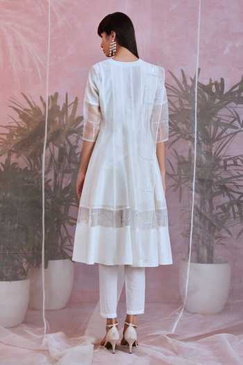 Charkhee Placement Embroidered Anarkali Set 
