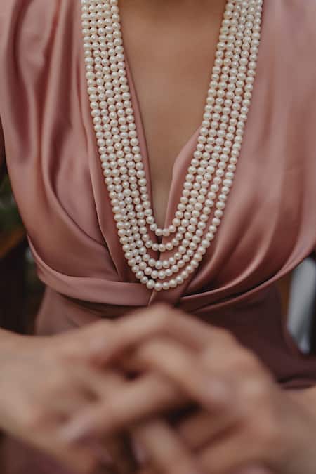 Anaash White Pearl Layered Necklace Online at Aza Fashions Anaash_White Pearl Layered Necklace _Online_at_Aza_Fashions