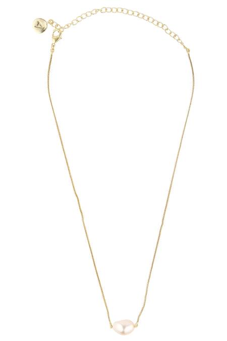 Anaash White Metal And Pearl Pendant Necklace Online at Aza Fashions Anaash_White Metal And Pearl Pendant Necklace_Online_at_Aza_Fashions