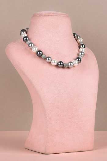 Shop Anaash Multi Color Pearl Manufactured Swarovski Beaded Necklace at Aza Fashions Shop_Anaash_Multi Color Pearl Manufactured Swarovski Beaded Necklace _at_Aza_Fashions
