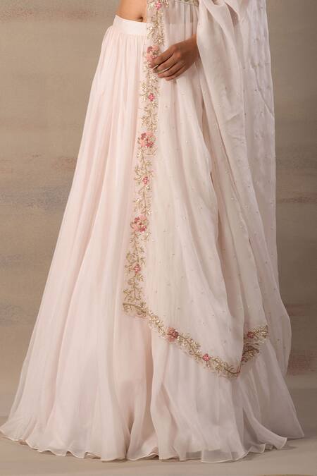 Shop Anupraas By Nishant And Rahul Pink Organza, Bamberg Silk Round Embroidered Lehenga Set Online at Aza Fashions Shop_Anupraas By Nishant And Rahul_Pink Organza, Bamberg Silk Round Embroidered Lehenga Set _Online_at_Aza_Fashions