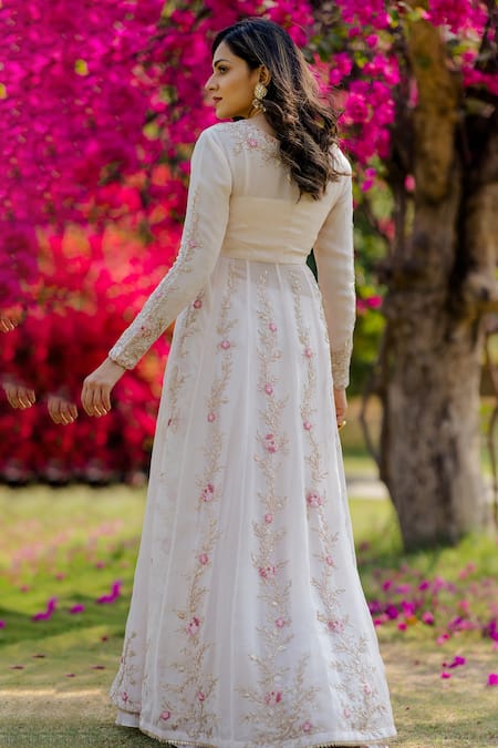 Anupraas By Nishant And Rahul Embroidered Kalidar Kurta & Skirt Set 