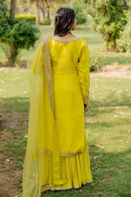 Anupraas By Nishant And Rahul Embroidered Kurta Sharara Set 