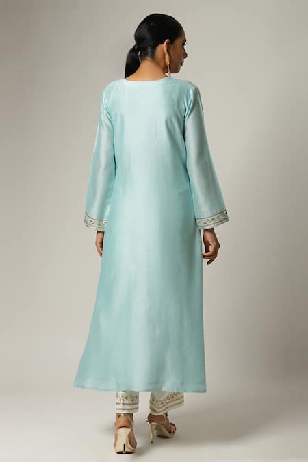Anantaa By Roohi Embroidered Silk Chanderi Kurta 
