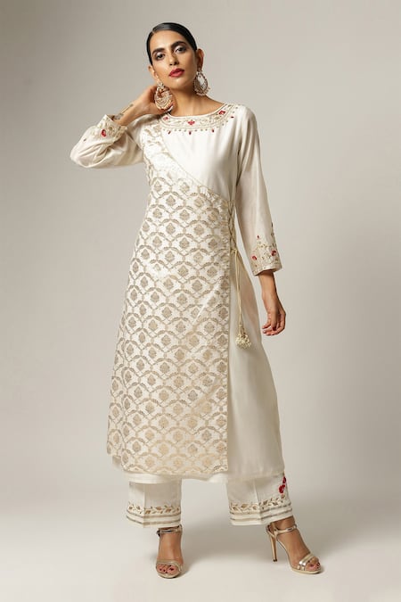 Anantaa by Roohi Embroidered Silk Chanderi Kurta 