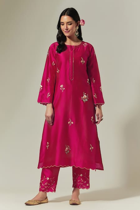 Anantaa by Roohi Silk Chanderi Embroidered Kurta 