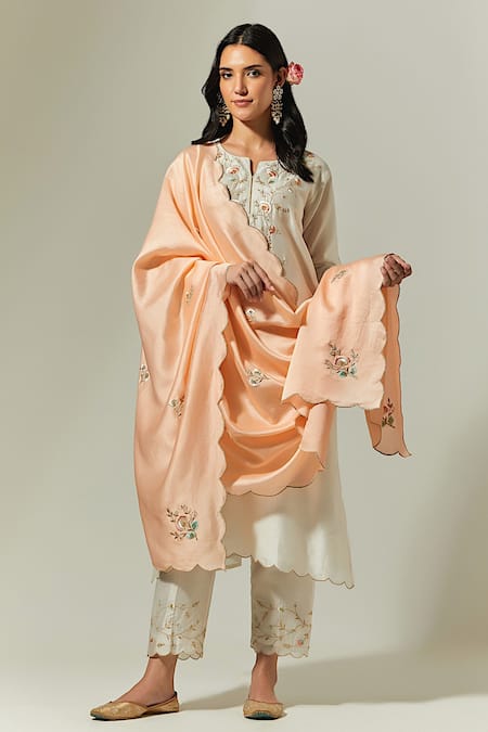 Anantaa By Roohi Silk Chanderi Embroidered Dupatta 