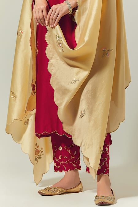 Anantaa By Roohi Silk Chanderi Embroidered Dupatta 