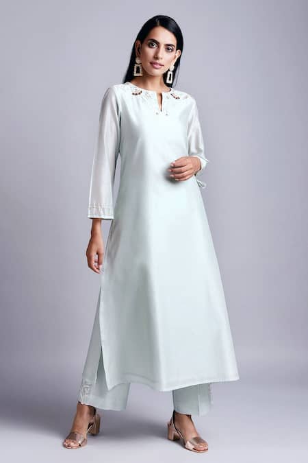 Anantaa By Roohi Green Silk Chanderi Kurta 