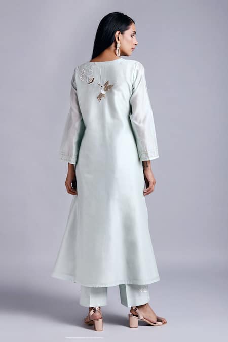 Shop Anantaa By Roohi Green Silk Chanderi Kurta at Aza Fashions Shop_Anantaa By Roohi_Green Silk Chanderi Kurta _at_Aza_Fashions