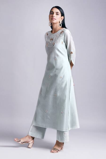 Buy Anantaa By Roohi Green Silk Chanderi Kurta Online at Aza Fashions Buy_Anantaa By Roohi_Green Silk Chanderi Kurta _Online_at_Aza_Fashions