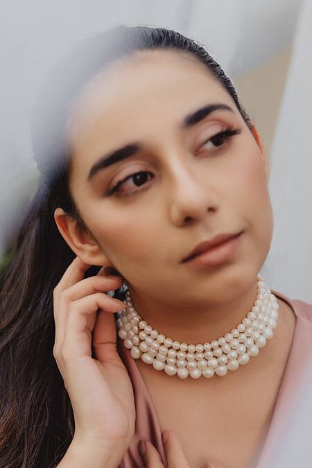 Anaash White Pearls Choker Online at Aza Fashions Anaash_White Pearls Choker _Online_at_Aza_Fashions