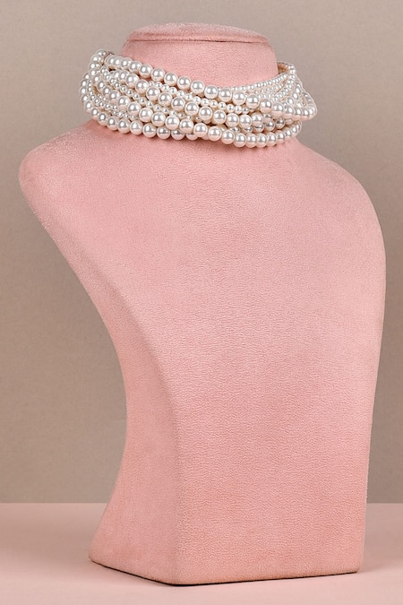 Anaash White Pearls Choker 