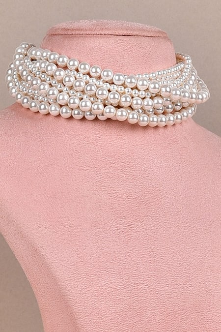 Buy_Anaash_White Pearl Choker _Online_at_Aza_Fashions