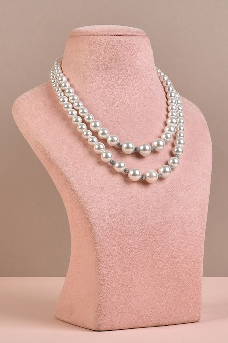 Rose Gold Wedding Necklace Swarovski Pearl W/ Sparky CZ Crystal ... |  Bridal necklace, Swarovski pearl necklace, Wedding necklace