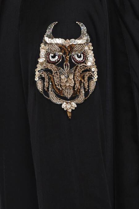 Buy Angry Owl Black Modal Open Asymmetric Cape Online at Aza Fashions Buy_Angry Owl_Black Modal Open Asymmetric Cape _Online_at_Aza_Fashions