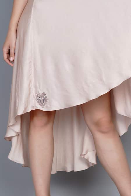 Shop_Angry Owl_Pink Modal Halter Flared Dress _Online_at_Aza_Fashions