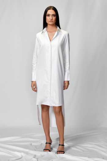 white christmas dresses Long Rocky Shirt Dress Emerald Micro Satin main image 0