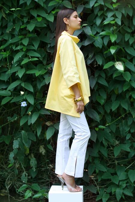 Aligne Yellow Cotton Over Sized Top 4