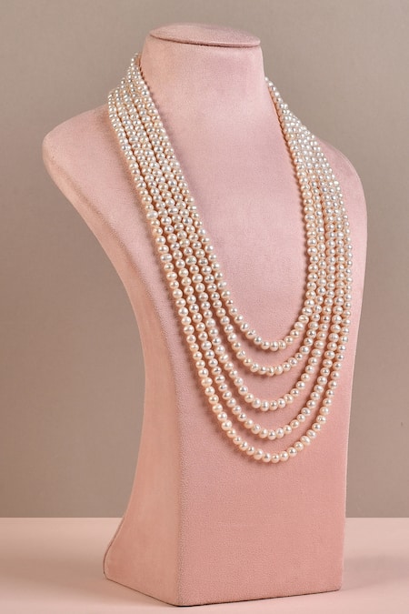 Anaash White Pearl Layered Necklace 