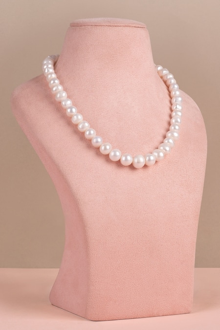 Anaash White Pearl Manufactured 22k Gold Plated Necklace 