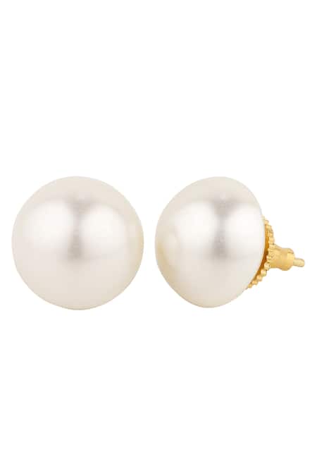 Anaash_White Pearls Embellished Studs _Online_at_Aza_Fashions