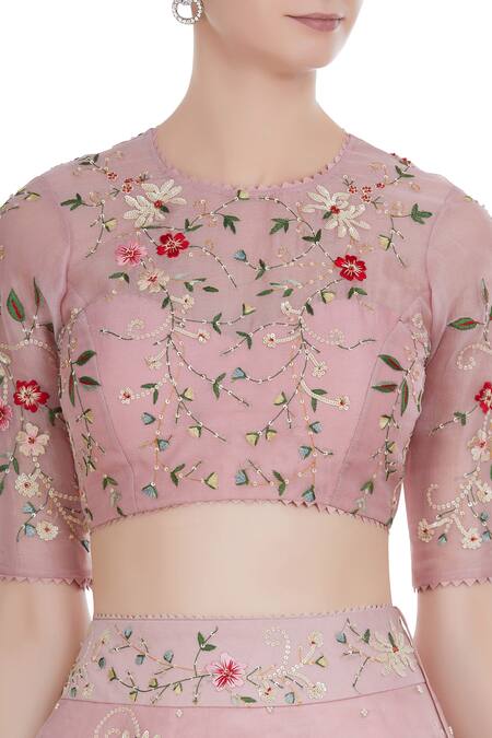 Anushree Reddy Pink Embroidered Lehenga Set at Aza Fashions Anushree Reddy_Pink Embroidered Lehenga Set_at_Aza_Fashions