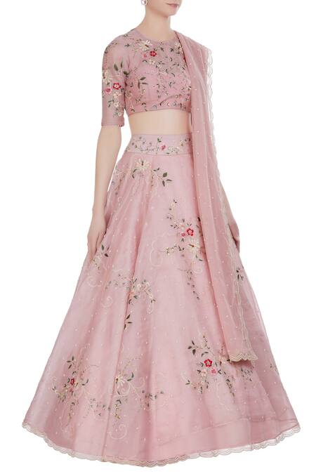 Anushree Reddy Pink Embroidered Lehenga Set Online at Aza Fashions Anushree Reddy_Pink Embroidered Lehenga Set_Online_at_Aza_Fashions