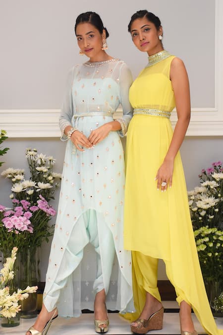 Maison Blu Embroidered Kurta & Dhoti Pant Set  