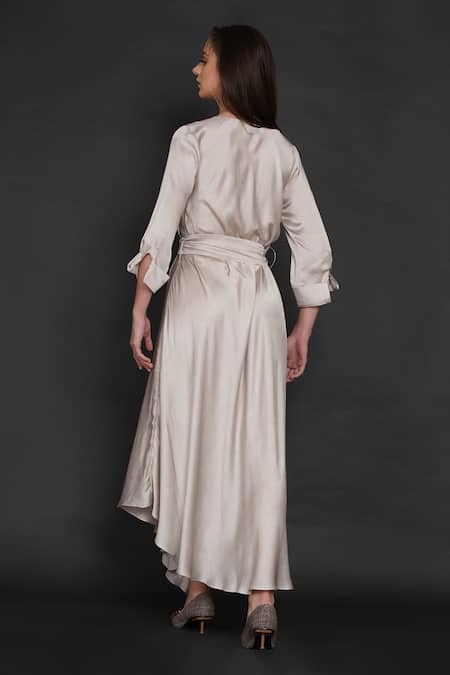 Angry Owl Pleated Asymmetric Dress 