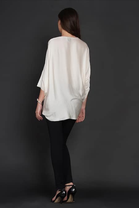 Angry Owl Knotted Asymmetric Blouse  
