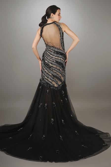 Long Sleeves Sexy Black Mermaid Lace Prom Dresses, PD0843 – SofieBridal