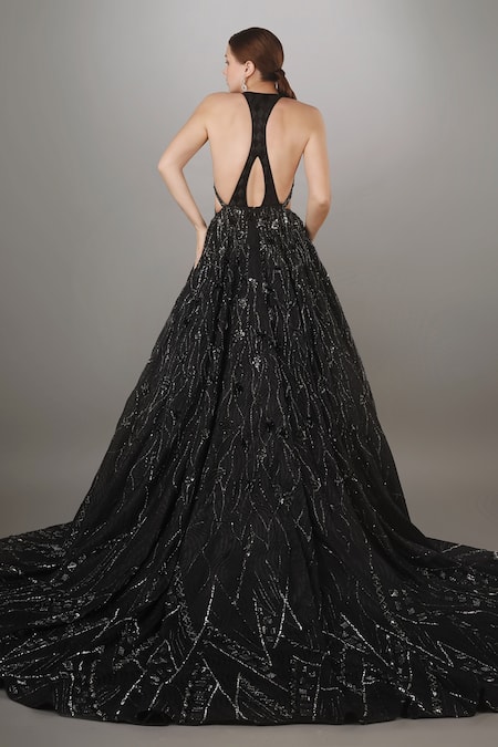 Anjum Qureshi Abstract Embroidered Gown 