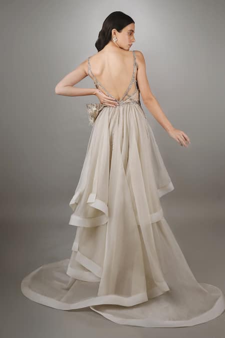 Anjum Qureshi Metallic Embellished Dress 