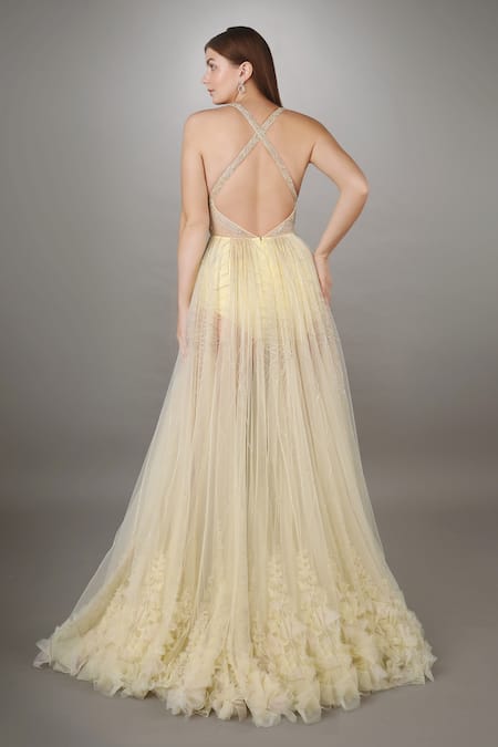 Anjum Qureshi Net Textured Gown 